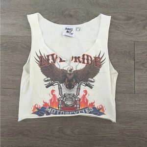 Princess Polly Cream Graphic Crop Top